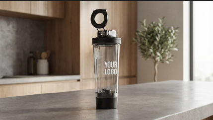 Electric shaker bottle with YOUR LOGO branding